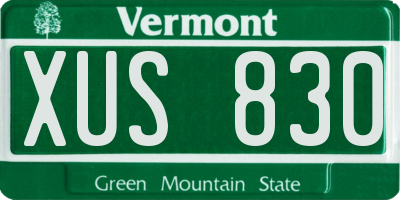 VT license plate XUS830