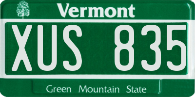 VT license plate XUS835