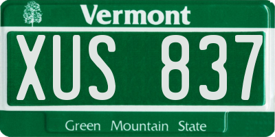 VT license plate XUS837