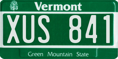 VT license plate XUS841