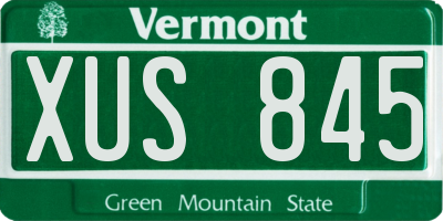 VT license plate XUS845
