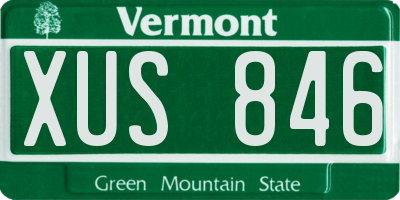 VT license plate XUS846