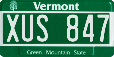 VT license plate XUS847