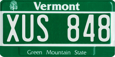 VT license plate XUS848