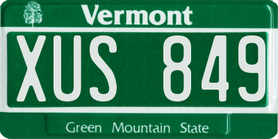 VT license plate XUS849
