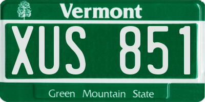 VT license plate XUS851