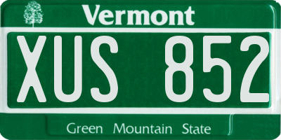 VT license plate XUS852