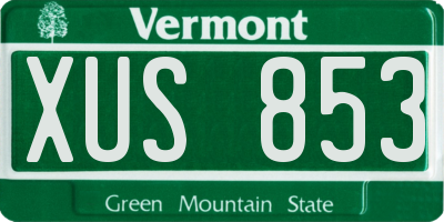 VT license plate XUS853
