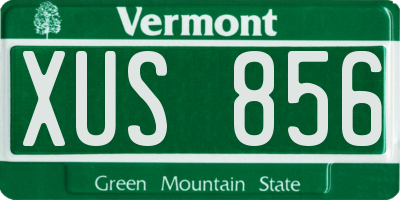 VT license plate XUS856