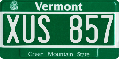 VT license plate XUS857