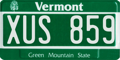 VT license plate XUS859