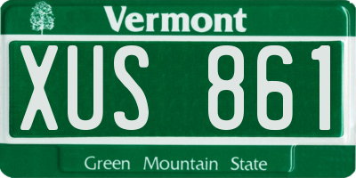 VT license plate XUS861