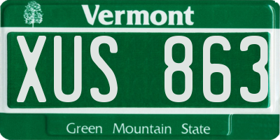 VT license plate XUS863