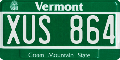 VT license plate XUS864