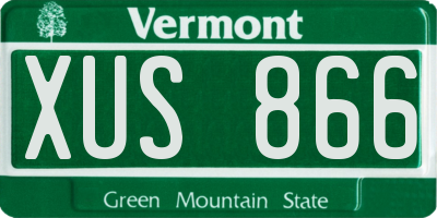VT license plate XUS866