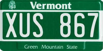 VT license plate XUS867