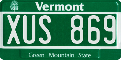 VT license plate XUS869