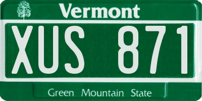 VT license plate XUS871