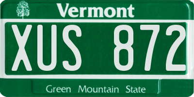 VT license plate XUS872