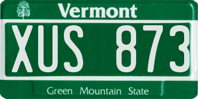VT license plate XUS873