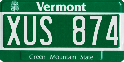 VT license plate XUS874