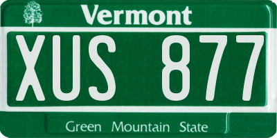 VT license plate XUS877