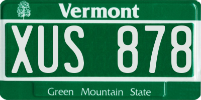 VT license plate XUS878