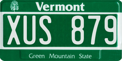 VT license plate XUS879