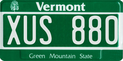 VT license plate XUS880