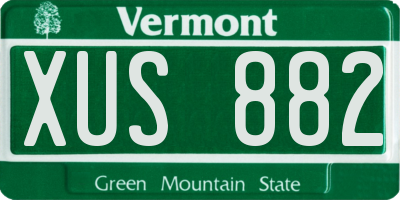VT license plate XUS882