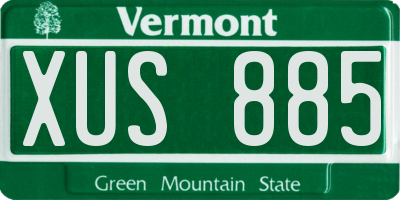 VT license plate XUS885