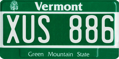 VT license plate XUS886
