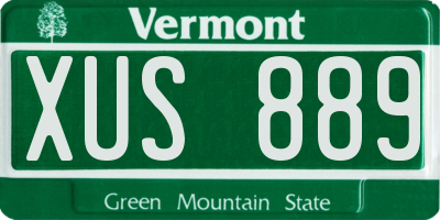 VT license plate XUS889