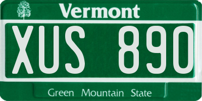 VT license plate XUS890