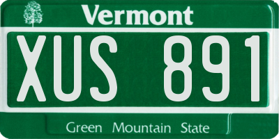 VT license plate XUS891