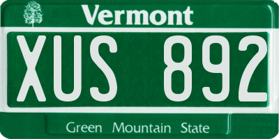 VT license plate XUS892