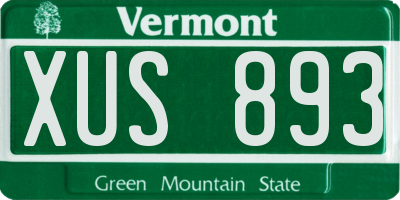 VT license plate XUS893