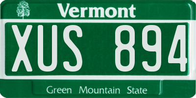 VT license plate XUS894
