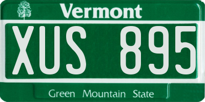 VT license plate XUS895