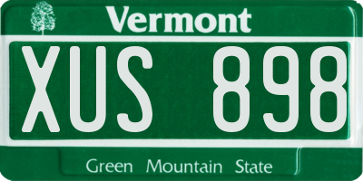 VT license plate XUS898