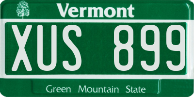 VT license plate XUS899