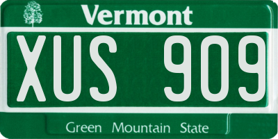 VT license plate XUS909