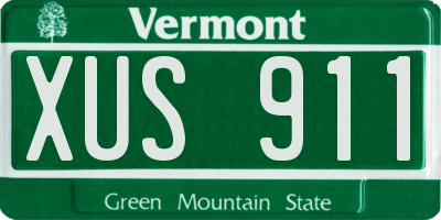 VT license plate XUS911