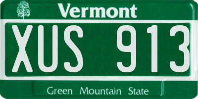 VT license plate XUS913