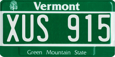 VT license plate XUS915