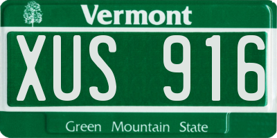 VT license plate XUS916