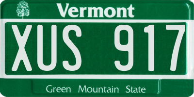 VT license plate XUS917