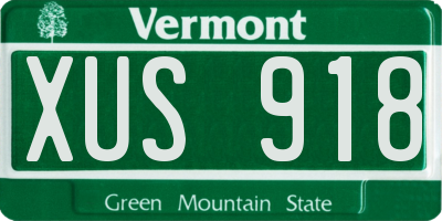 VT license plate XUS918