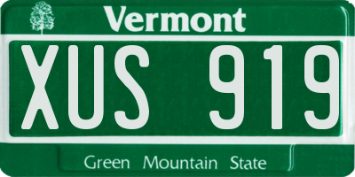 VT license plate XUS919
