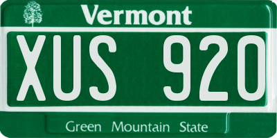 VT license plate XUS920